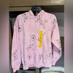 Disney Mickey Mouse oversized Fleece Zip up Hoodie. NEW. Women’s Medium